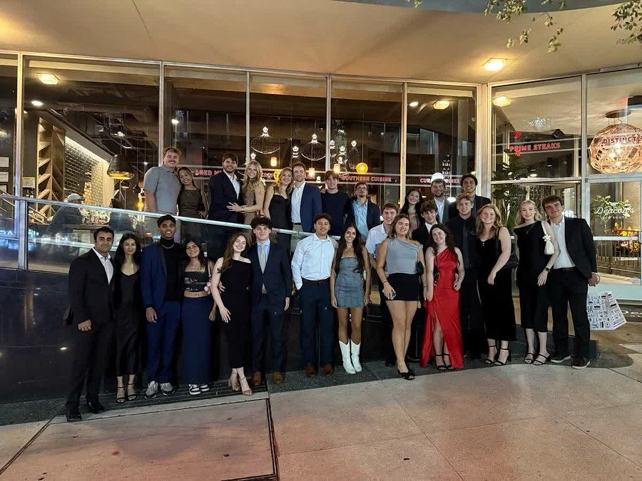 Brothers and dates dressed up for a formal night out