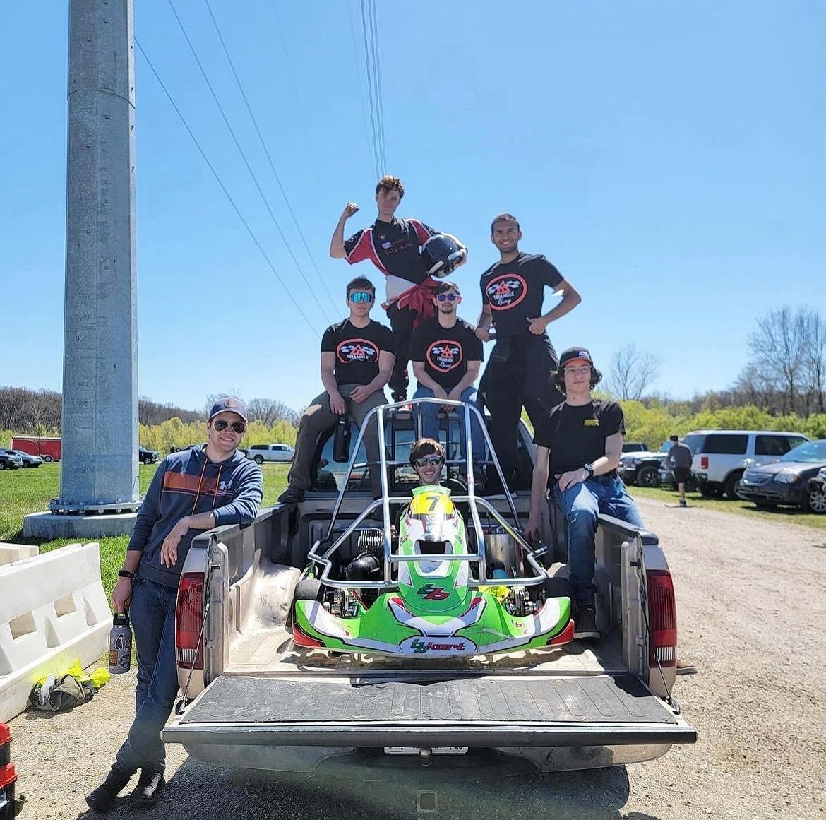 The Grand Prix team loading the kart truck
