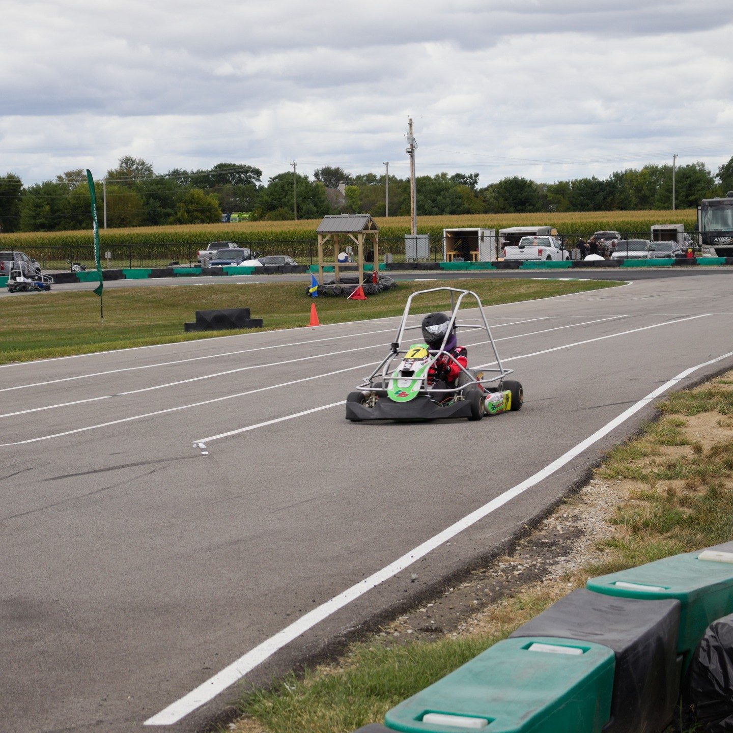 The Triangle go-kart out on the Grand Prix track